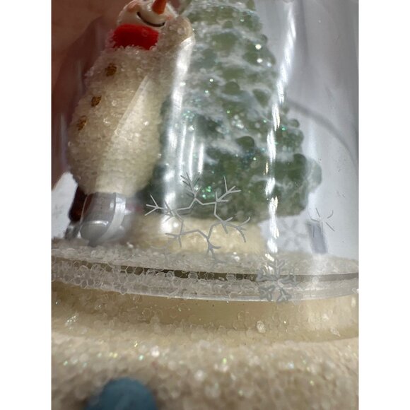Hallmark Keepsake Snowman Skating A Cool Holiday Ornament Motion Sound Globe - Picture 9 of 12